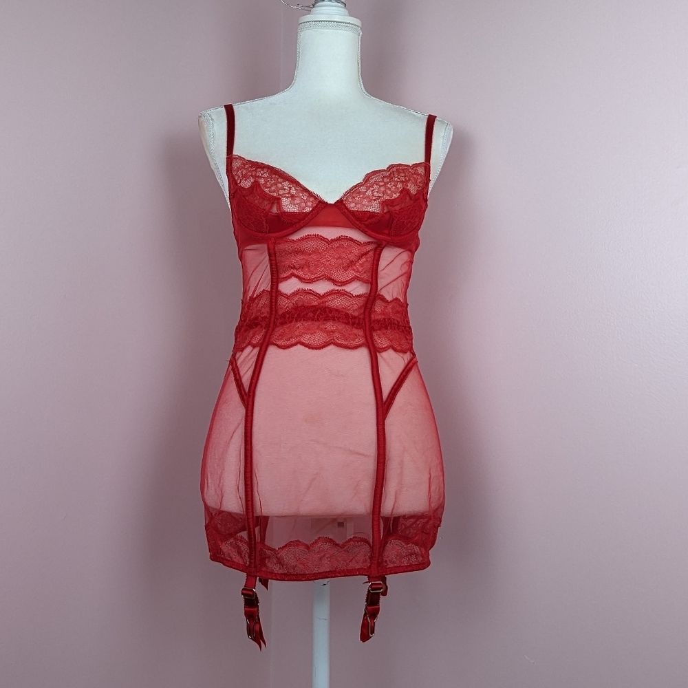 Victoria's secret corset slip garter dress lingerie